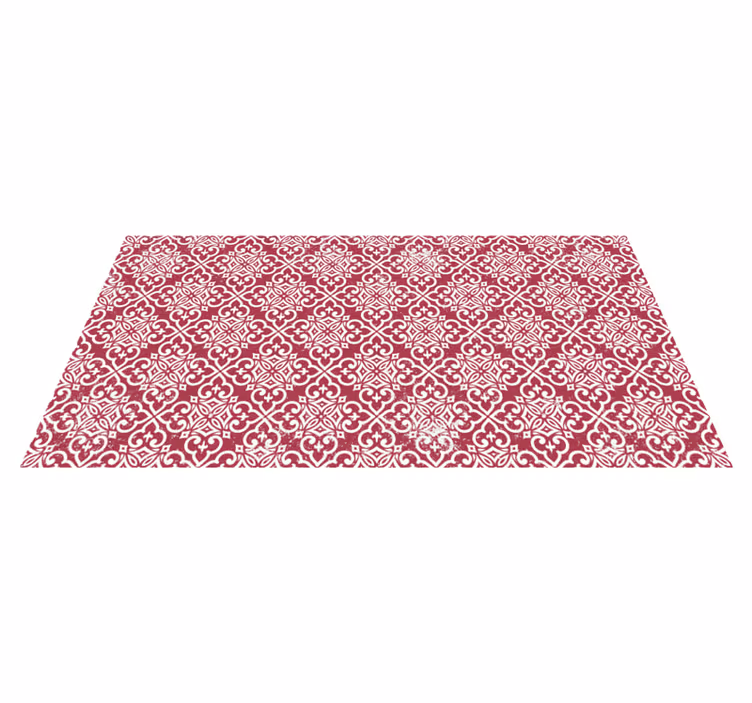 Moroccan red vintage kitchen vinyl rug - TenStickers