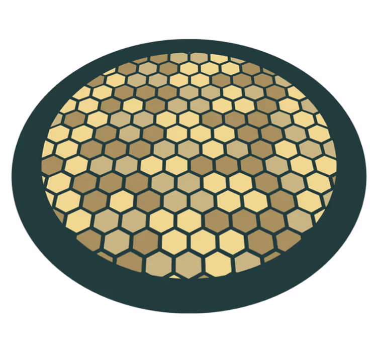 Geometric vinyl rug in honeycomb pattern - TenStickers