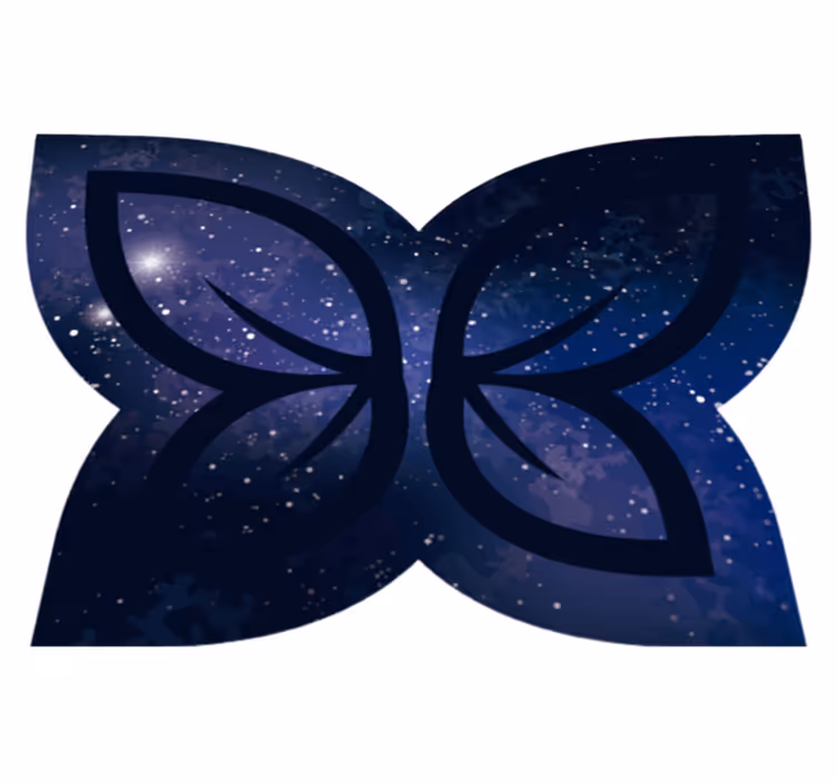 Cosmic Butterfly Silhouette textured vinyl rug - TenStickers