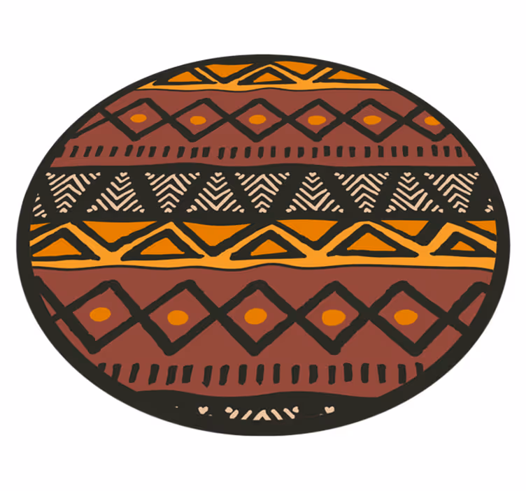 Ethnic vinyl rug with circular ethnic design - TenStickers