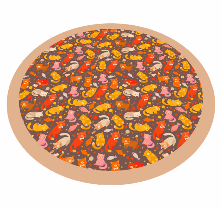 Playful Animal Pattern kids vinyl rug - TenStickers