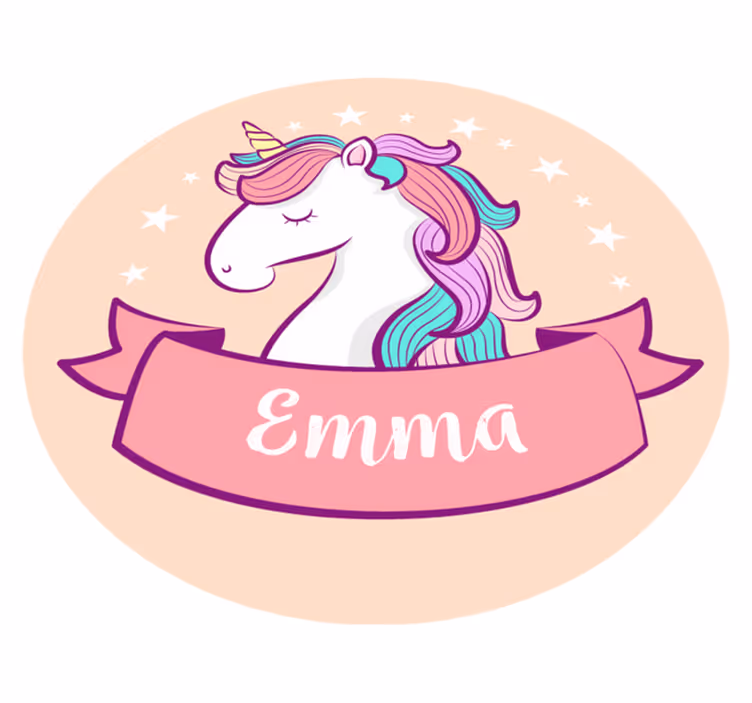 Personalized Unicorn custom vinyl rug - TenStickers