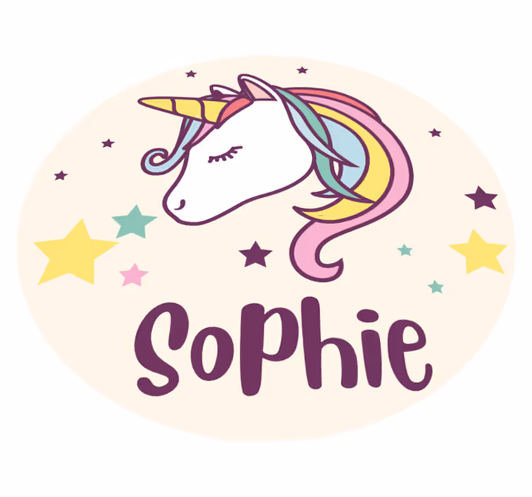 Personalized Unicorn Illustration custom vinyl rug - TenStickers