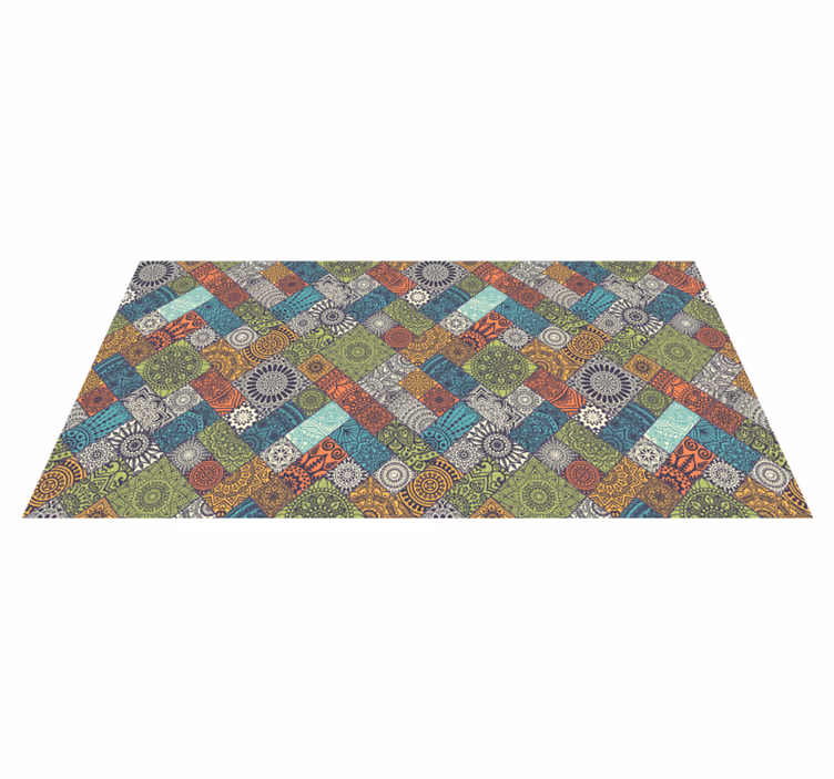 Mandala vinyl rug mandala patchwork pathway - TenStickers