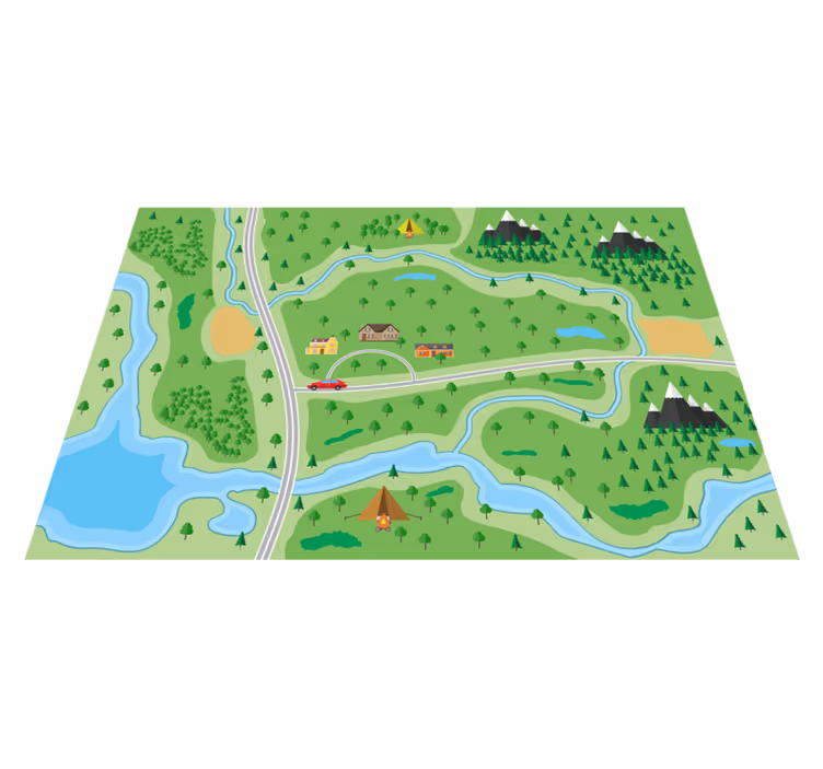 Interactive Playroad Kids vinyl rug - TenStickers