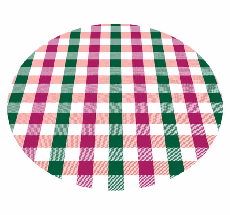 Checkered Circular Pattern striped vinyl rug - TenStickers
