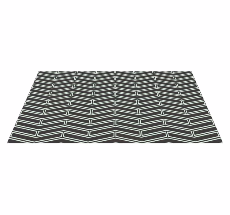 Chevron Lines geometric vinyl rug - TenStickers
