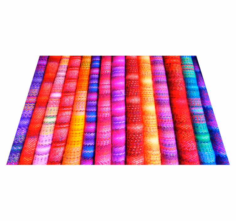 Colorful Mosaic Stripes textured vinyl rug - TenStickers