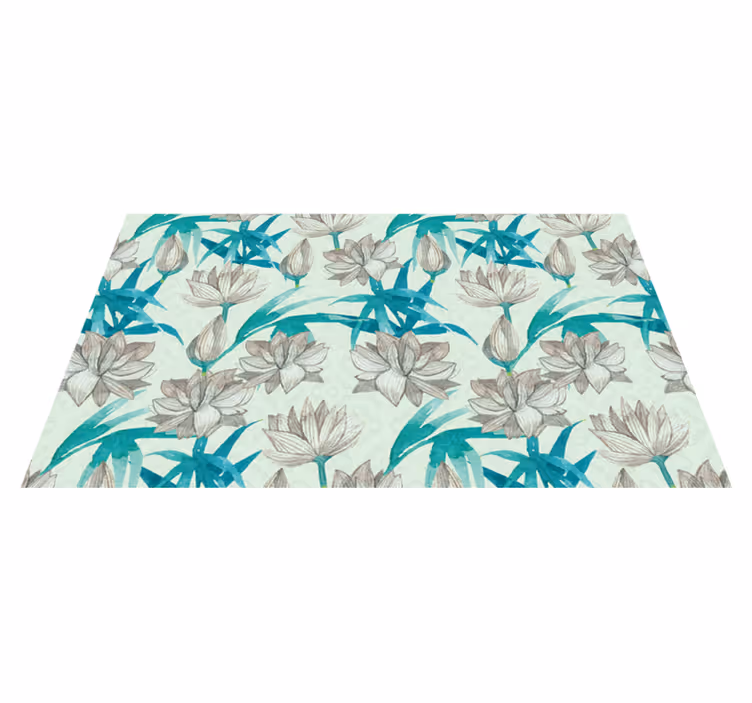 Blossom Soft Hues floral vinyl rug - TenStickers