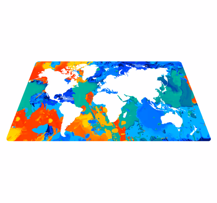 Colorful world map world map vinyl rug - TenStickers
