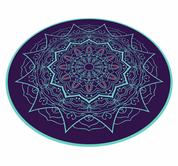 Mandala circle design mandala vinyl rug - TenStickers