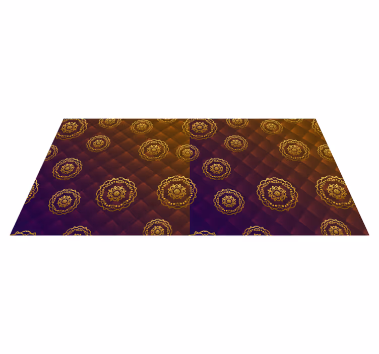 Mandala vinyl rug with mandala motif overlay - TenStickers