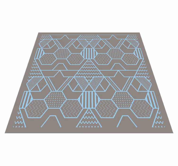 Geometric vinyl rug with abstract shapes - TenStickers