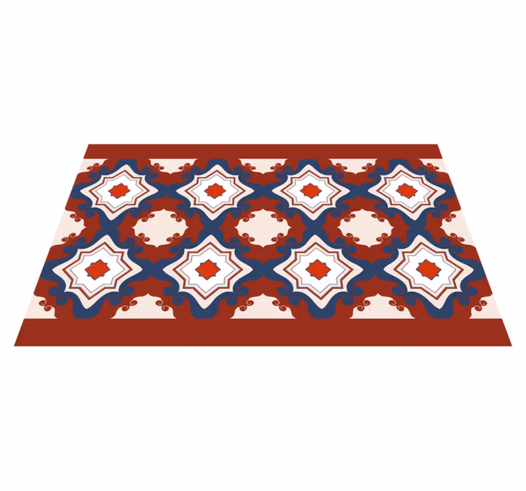 Intricate Mosaic Symmetry tile vinyl rug - TenStickers