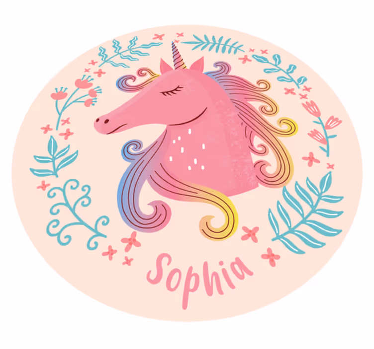 Unicorn Fairytale custom vinyl rug - TenStickers