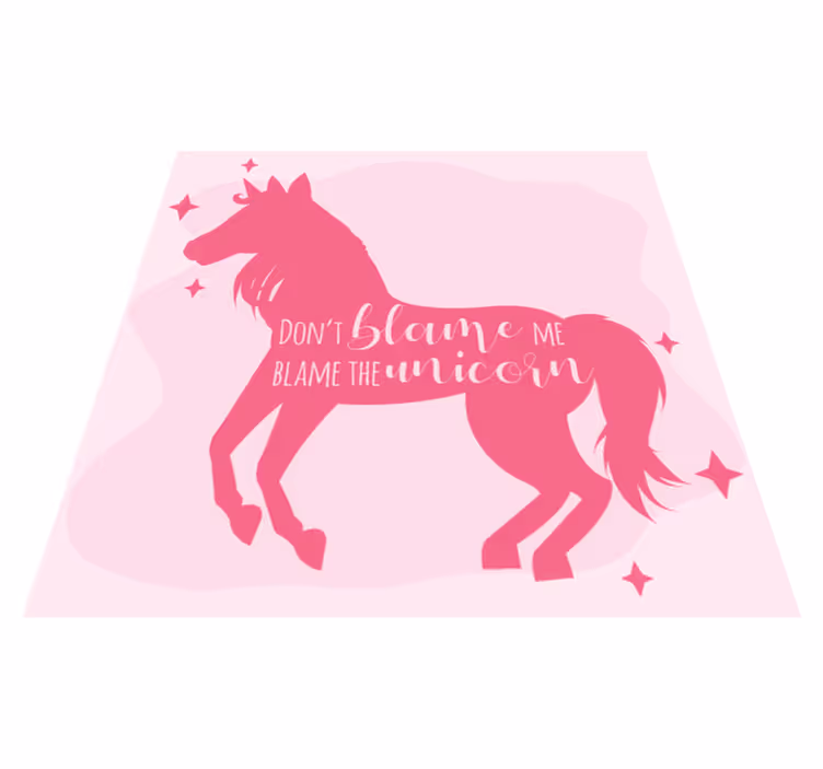 Blame the Unicorn kids vinyl rug - TenStickers