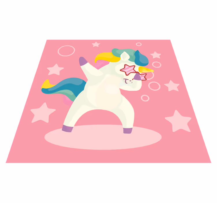 Dancing Unicorn Magic kids vinyl rug - TenStickers