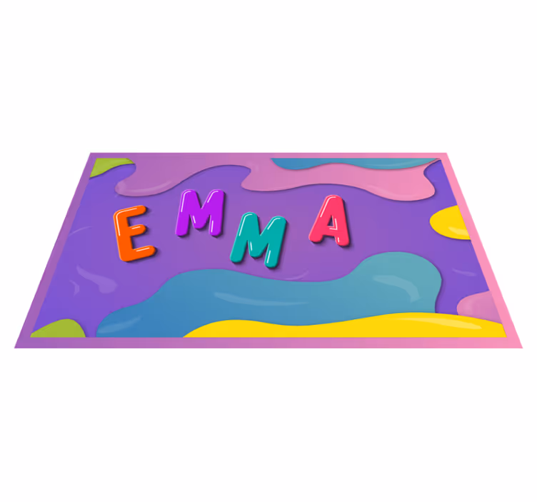 Personalized Name custom vinyl rug - TenStickers