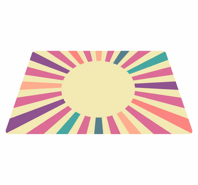 Radiating Lines Design geometric vinyl rug - TenStickers