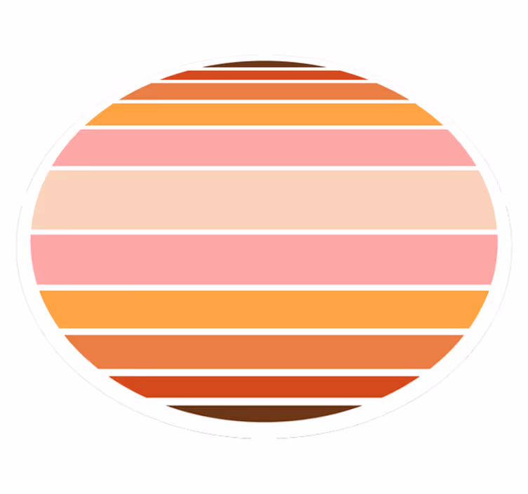 Striped vinyl rug striped oval design - TenStickers