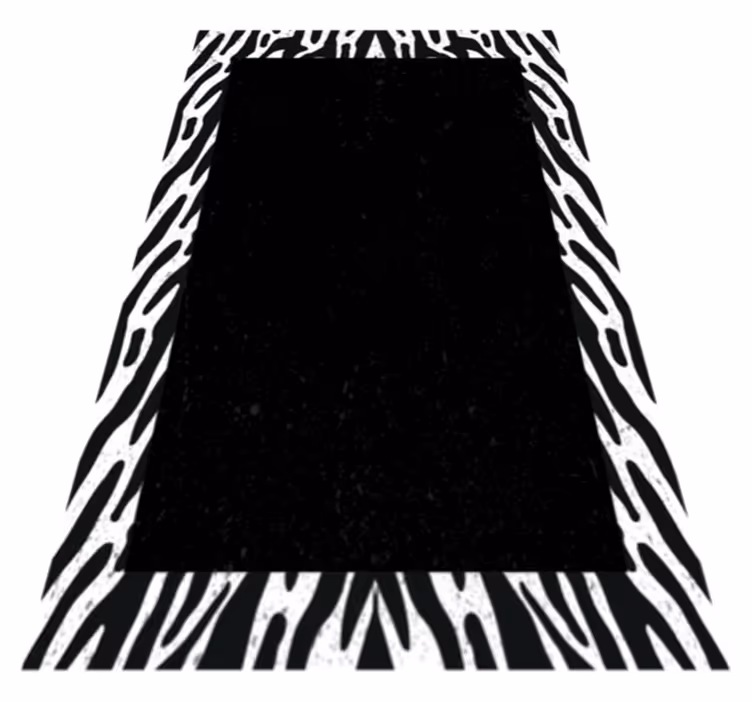 Monochrome Zebra animal print vinyl rug - TenStickers