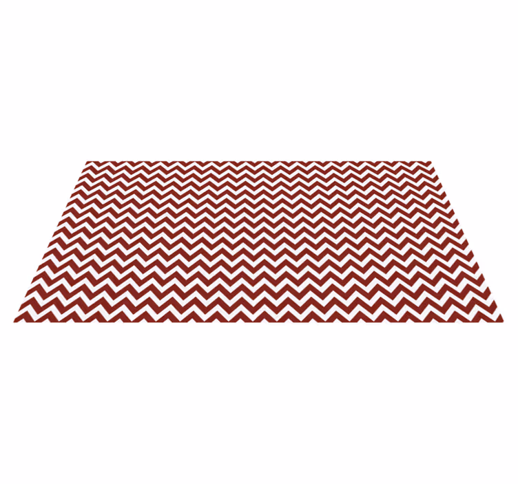 Red chevron style geometric vinyl rug - TenStickers