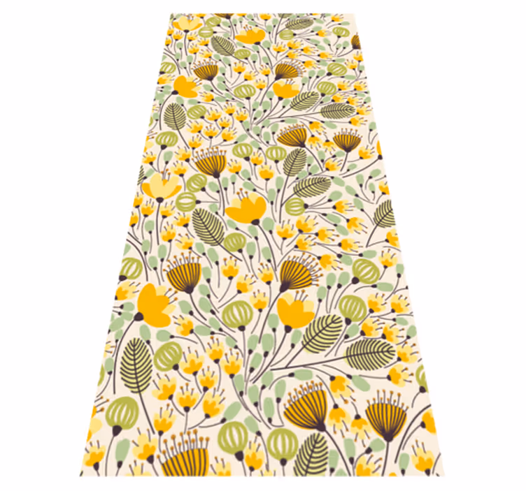 Floral vinyl rug floral botanic design - TenStickers