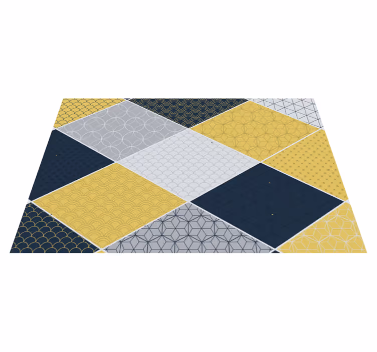 Geometric vinyl rug geometric mosaic blend - TenStickers