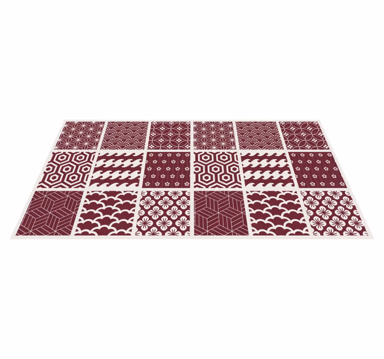 Patterned Tilework mosaic vinyl rug - TenStickers