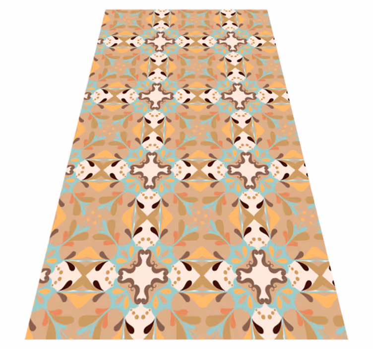 Mosaic Starburst tile vinyl rug - TenStickers