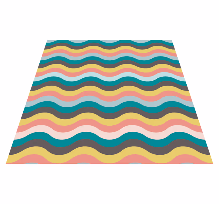 Striped vinyl rug with wavy striped pattern - TenStickers