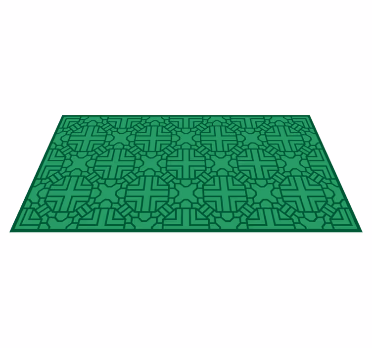 Geometric vinyl rug in green pattern - TenStickers