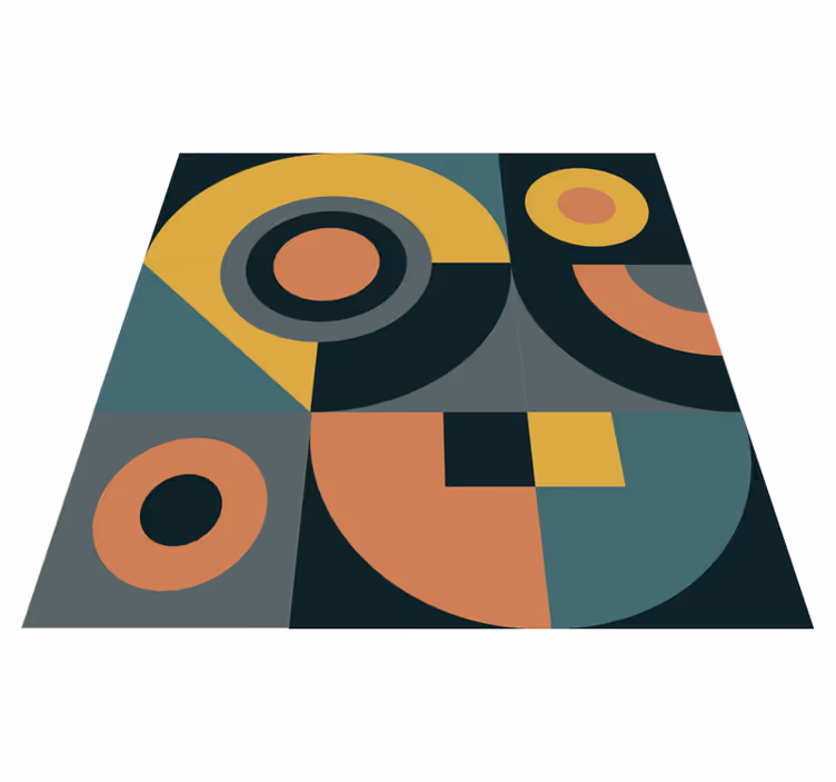 Geometric shapes composition geometric vinyl rug - TenStickers