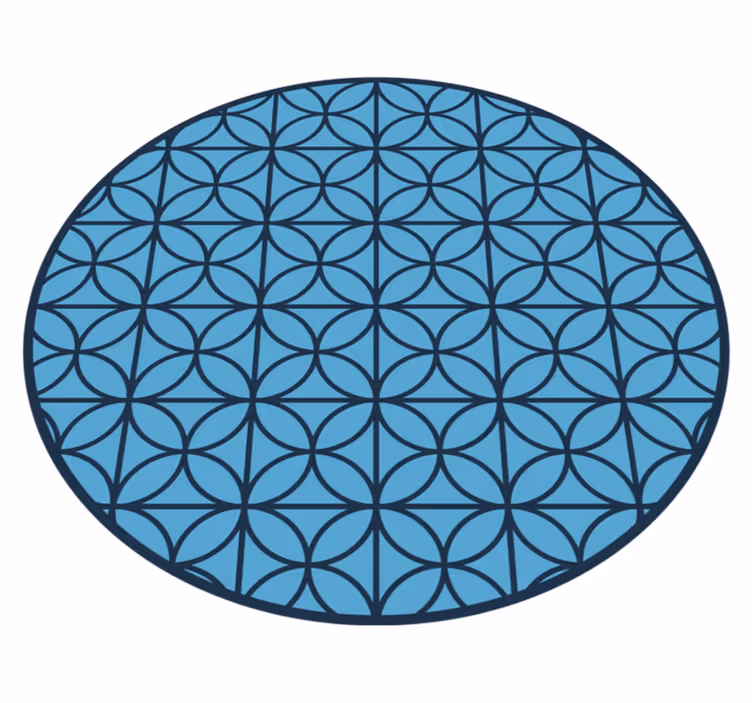 Circular geometric geometric vinyl rug - TenStickers