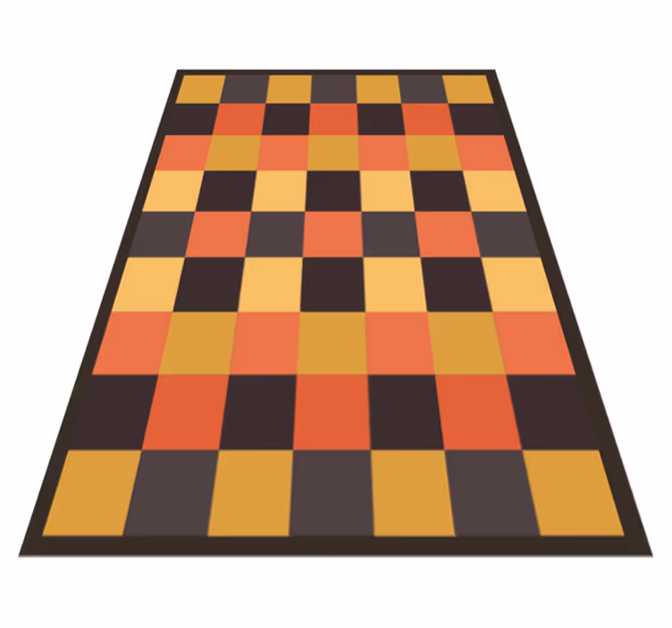 Geometric vinyl rug in geometric checkerboard - TenStickers