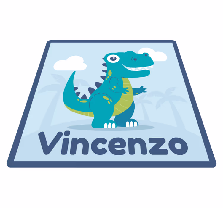 Personalized Dinosaur Illustration nursery vinyl rug - TenStickers