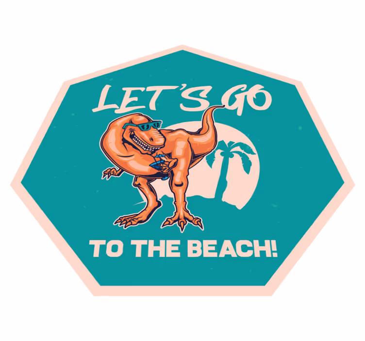 Beach Dinosaur Fun animal vinyl rug - TenStickers