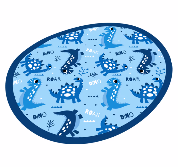 Dinosaur Playtime Circle kids vinyl rug - TenStickers