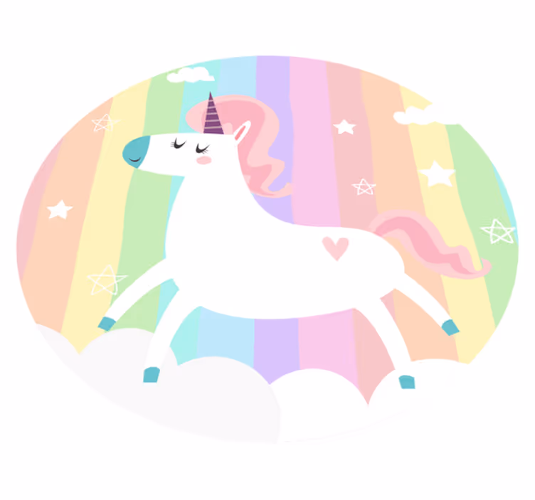 Unicorn Rainbow Decor kids vinyl rug - TenStickers
