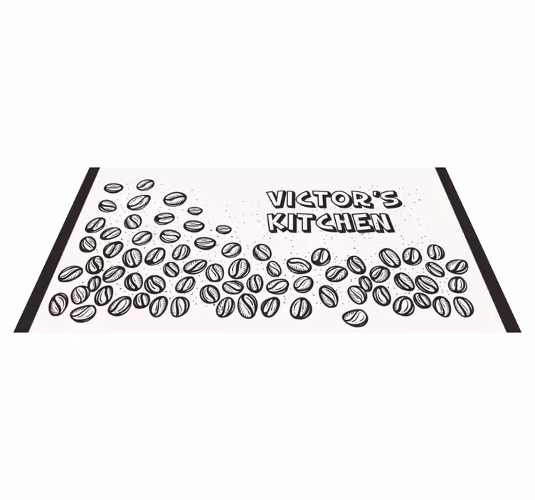 Personalized Coffee Beans custom vinyl rug - TenStickers