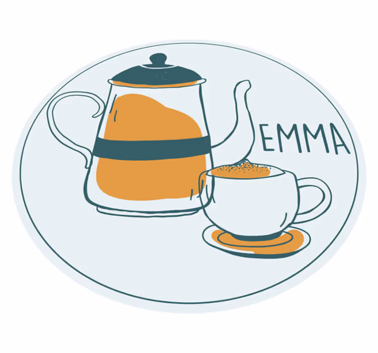 Personalized Coffee Design custom vinyl rug - TenStickers