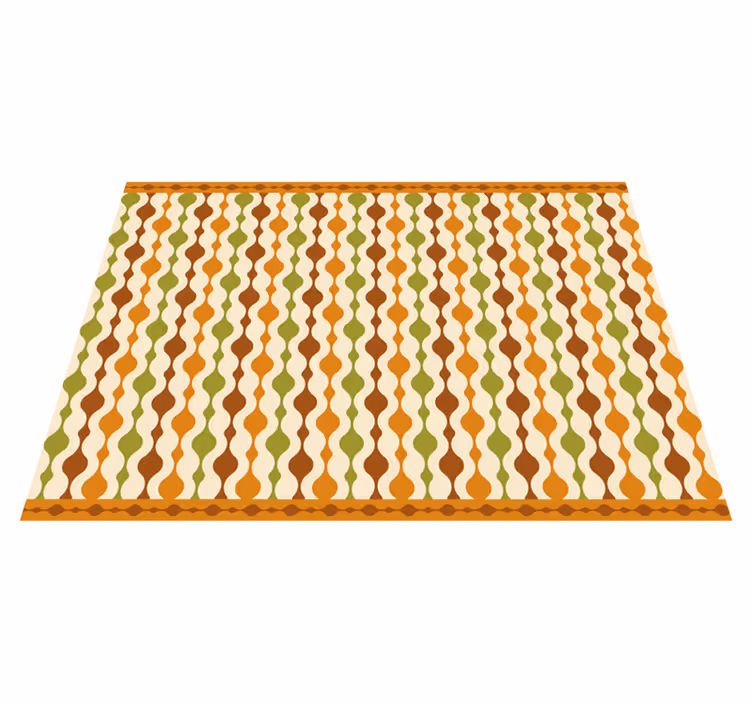 Wavy Lines Design striped vinyl rug - TenStickers