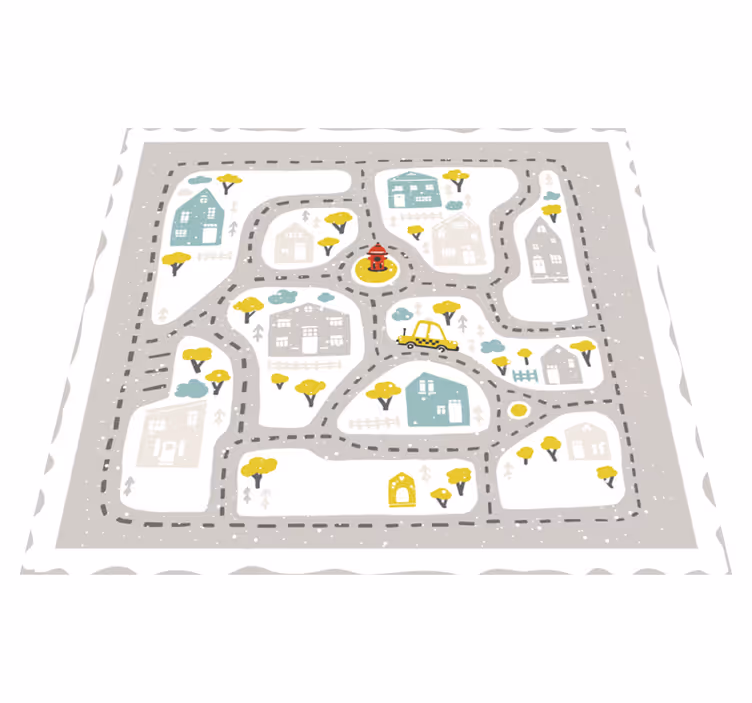 snowy city landscape with roads road rug - TenStickers