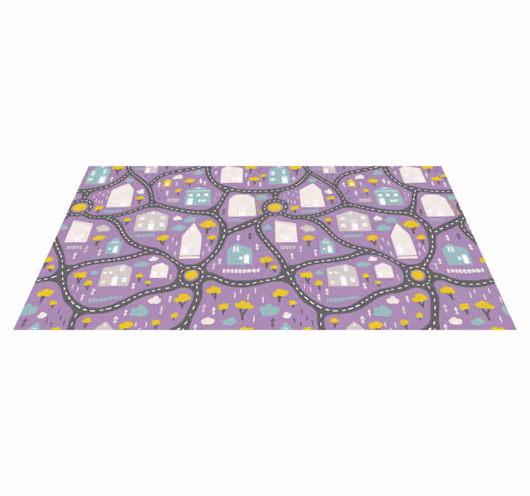 Route Map Game road vinyl rug - TenStickers