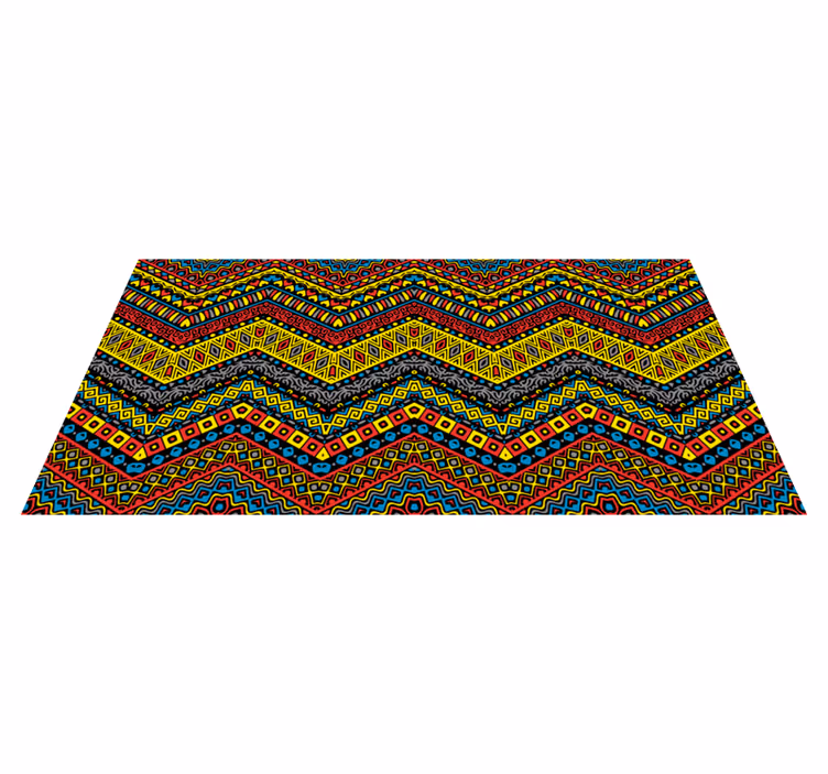 Colourful tribal kitchen vinyl rug - TenStickers