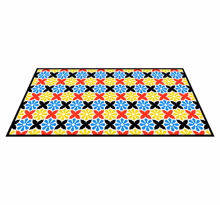 Colorful mosaic pattern mosaic vinyl rug - TenStickers
