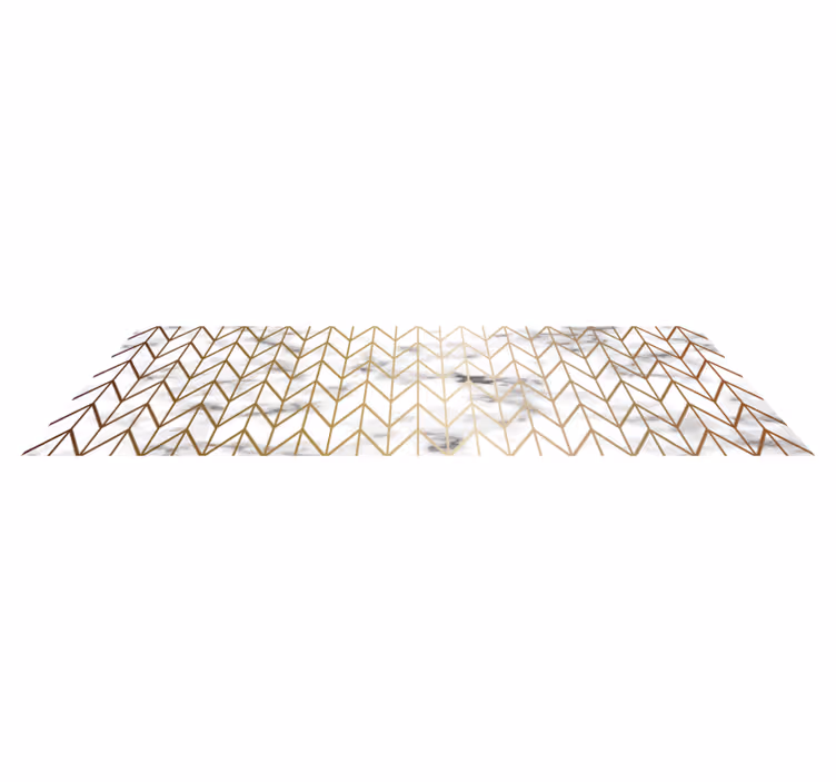 Geometric gold and marble kitchen vinyl rug - TenStickers