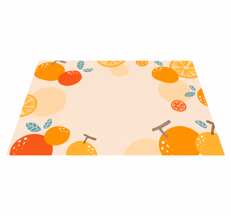 Citrus Pattern floral vinyl rug - TenStickers