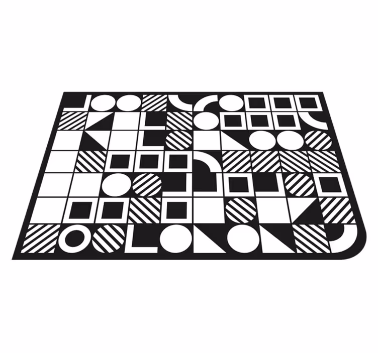 Geometric vinyl rug in balanced shapes - TenStickers