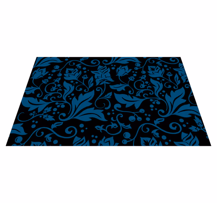 Floral swirl motif floral vinyl rug - TenStickers